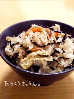 なめ茸とひじきの炊き込みご飯-レシピのメイン写真