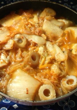 あと一品！キムチ豆腐ちくわ煮-レシピのメイン写真