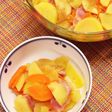 チンしてじゃがいもにんじんベーコン重ね煮