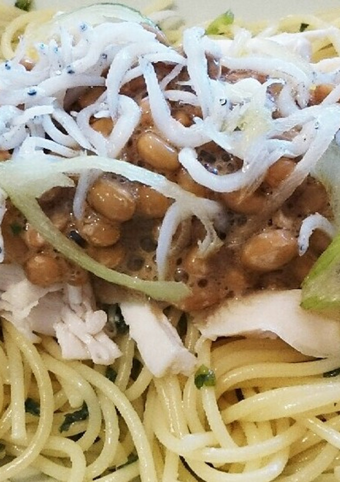 納豆とささみの和風パスタ-レシピのメイン写真