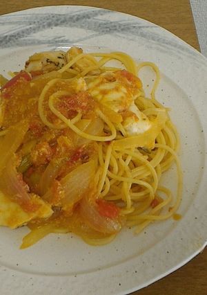 ❁一番簡単❁余ったカニ缶でトマトパスタ-レシピのメイン写真