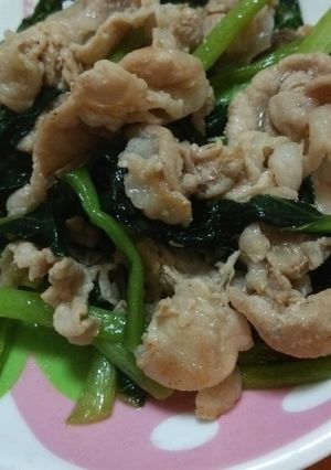 ウェイパーで簡単小松菜と豚肉炒め-レシピのメイン写真