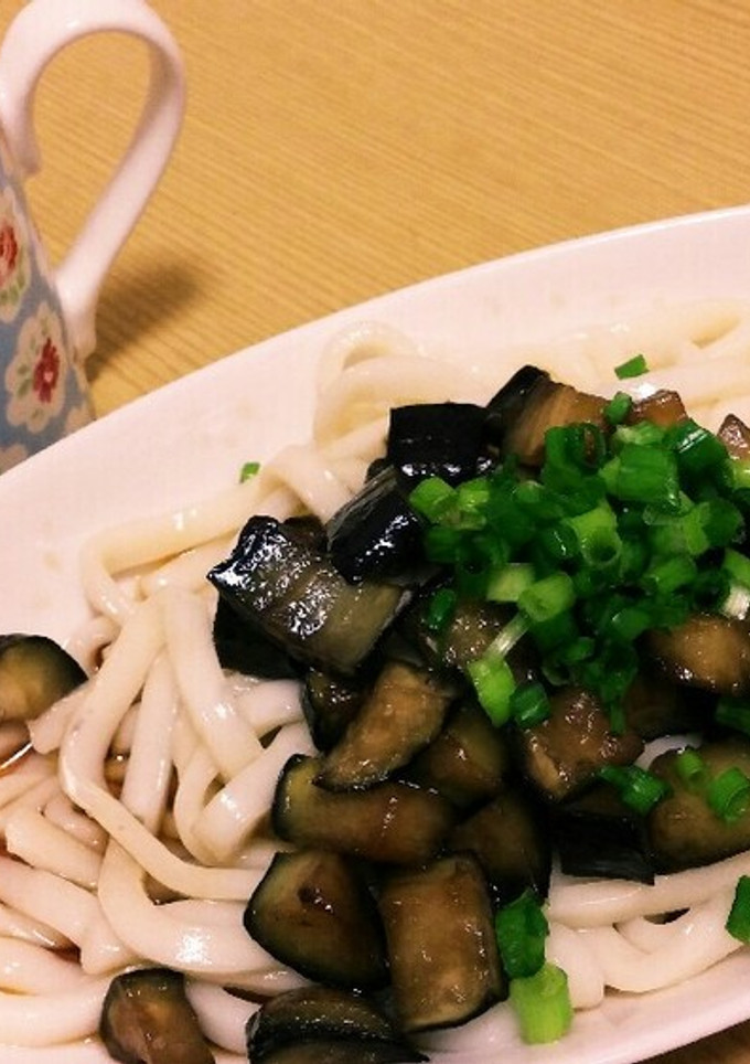 さっぱりなすの素揚げ冷製うどん-レシピのメイン写真