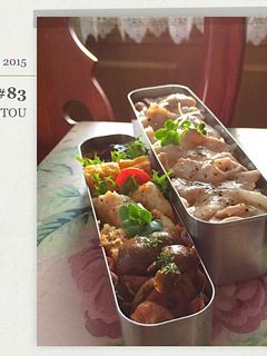 男子高校生*丼弁当*塩豚カルビ-レシピのメイン写真