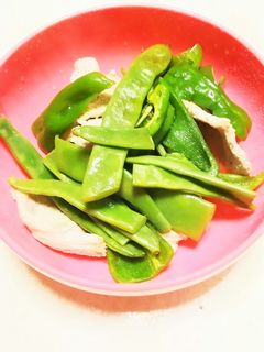 ささげピーマン豚肉めんつゆサラダ-レシピのメイン写真