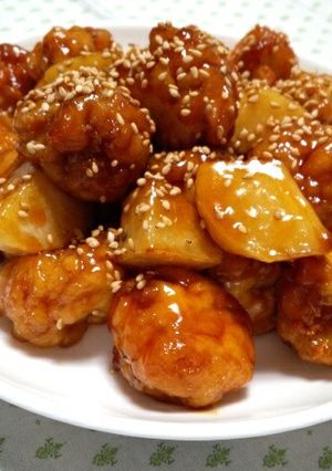 ふわふわ団子とじゃがいもの照り焼きダレ-レシピのメイン写真