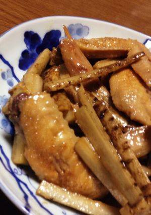 手羽先とごぼうの甘辛煮-レシピのメイン写真