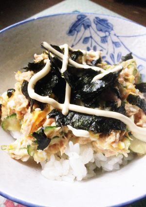 レンチン卵とツナきゅうのお手軽丼-レシピのメイン写真