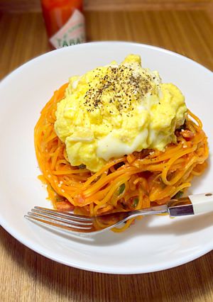 ナポリタンふんわり卵のせ-レシピのメイン写真
