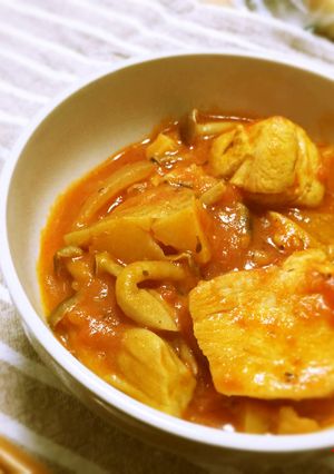 ちょっと本格派？チキンのトマト煮込み-レシピのメイン写真