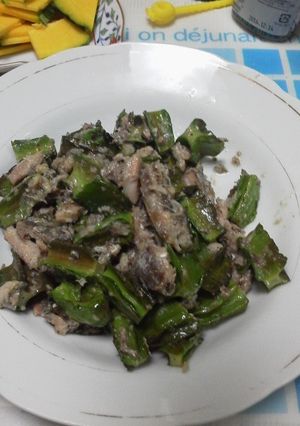 ウリズン（四角豆）と鰯の油漬けの炒め物-レシピのメイン写真