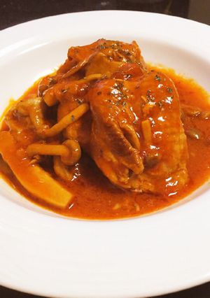 若鶏とキノコのトマト煮-レシピのメイン写真