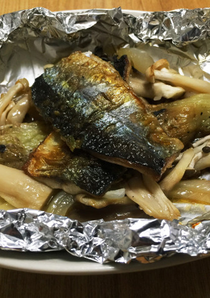 秋刀魚と焼き茄子のホイル焼き その1-レシピのメイン写真