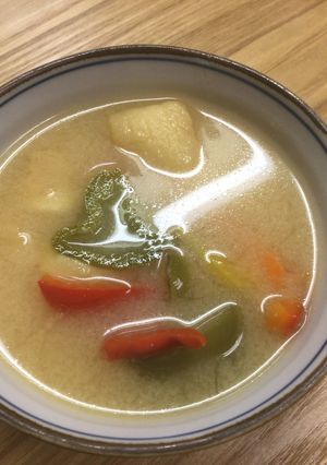 ピーマン入りのみそ汁-レシピのメイン写真