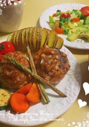 残り物大集合〜!ハンバーグ-レシピのメイン写真