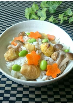 秋～我が家の彩り栗ご飯★行楽や運動会にも-レシピのメイン写真
