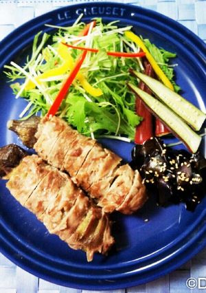 蒸した肉巻きナスとナス皮のきんぴら☆-レシピのメイン写真
