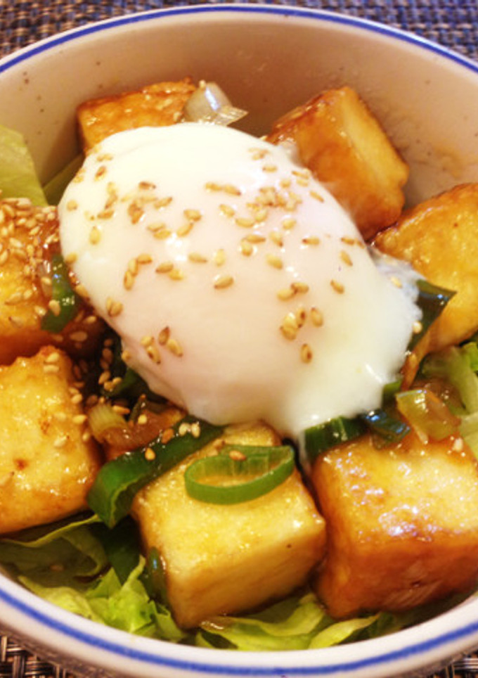 厚揚げ甘辛丼 温玉のせ♪-レシピのメイン写真