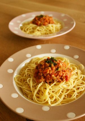 肉なしヘルシー！べジミートソースのパスタ-レシピのメイン写真