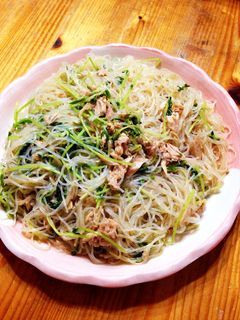 豆苗とツナ春雨の中華和え(*^^*)-レシピのメイン写真