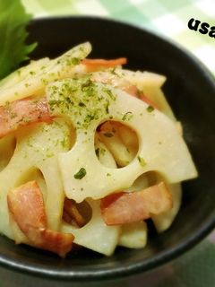 シャキッとコクうまっ♡蓮根のベーコン炒め-レシピのメイン写真