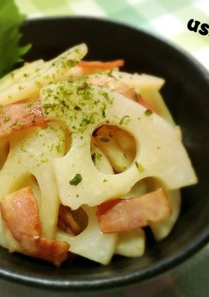 シャキッとコクうまっ♡蓮根のベーコン炒め-レシピのメイン写真
