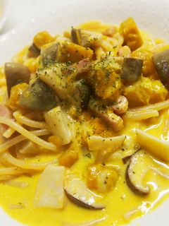 南瓜のクリームパスタ~ワンポットパスタ-レシピのメイン写真