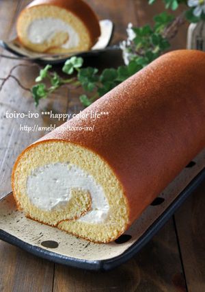 しっとりふわふわ♪純生ロールケーキ-レシピのメイン写真