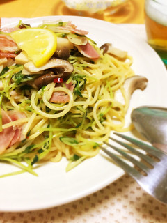 豆苗パスタ-レシピのメイン写真