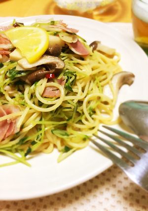 豆苗パスタ-レシピのメイン写真