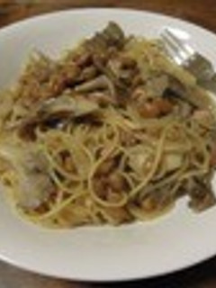 まいたけと納豆の和風パスタ-レシピのメイン写真