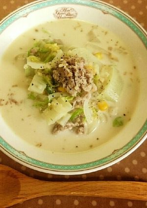 たっぷりしょうがと豚肉のミルクスープ-レシピのメイン写真
