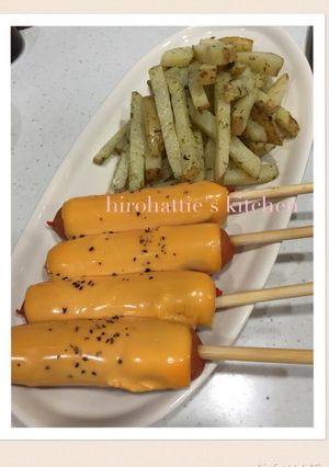 おつまみに☆串つきフランク&焼きポテト☆-レシピのメイン写真