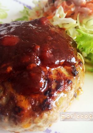 ふっくらハンバーグ♡マヨネーズ味噌隠し味-レシピのメイン写真
