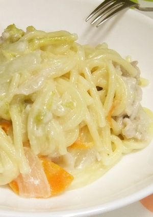 ワンポットパスタ☆和風クリームパスタ-レシピのメイン写真