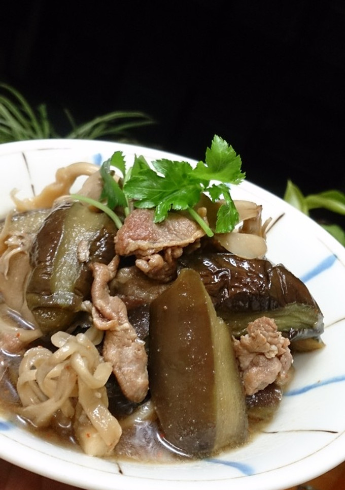 時短☆なすと豚肉と舞茸の煮物-レシピのメイン写真