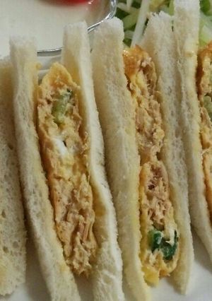 きゅうり‐ツナマヨ入り卵焼きサンドイッチ-レシピのメイン写真