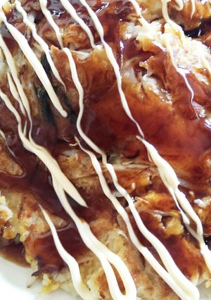 ヘルシー◆肉なし♪厚揚げ豆腐のお好み焼き-レシピのメイン写真