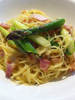 アスパラ&ベーコンのクリームパスタ-レシピのメイン写真