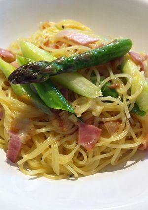 アスパラ＆ベーコンのクリームパスタ-レシピのメイン写真