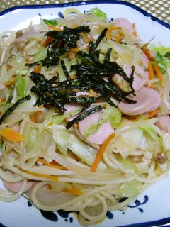 ★簡単!*納豆とソーセージの和風パスタ*-レシピのメイン写真