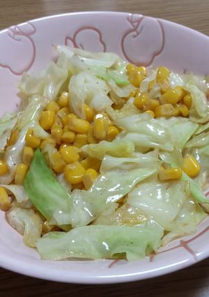 超〜簡単！キャベツとコーンバター炒め♪-レシピのメイン写真