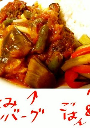 腹ペコ大満足！ナストマト煮込みハンバーグ-レシピのメイン写真