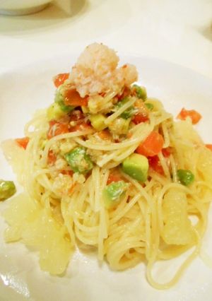 カニ缶･アボカド･トマトの冷製パスタ-レシピのメイン写真