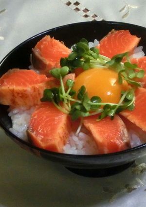 炙り塩麹サーモン丼-レシピのメイン写真