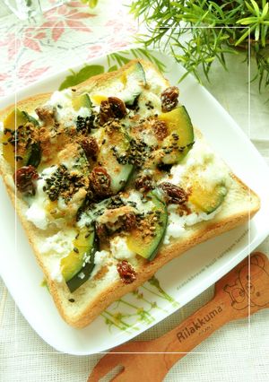 南瓜＆レーズンの胡麻塩チーズトースト-レシピのメイン写真