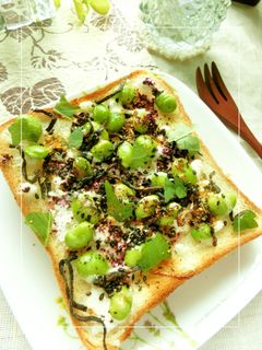 紫蘇香る❀枝豆×カッテージの和トースト-レシピのメイン写真