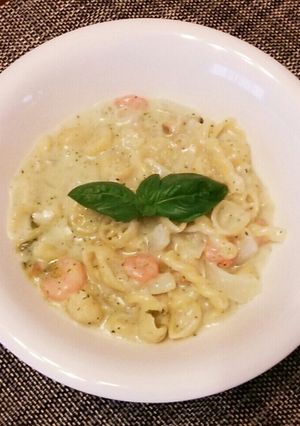 ジェノバクリームのワンポットパスタ-レシピのメイン写真