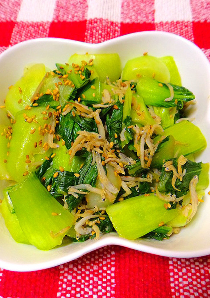 青梗菜のごましらす炒め-レシピのメイン写真