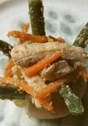 丸ごとポテベジ♫インゲンと油揚げのごま味-レシピのメイン写真